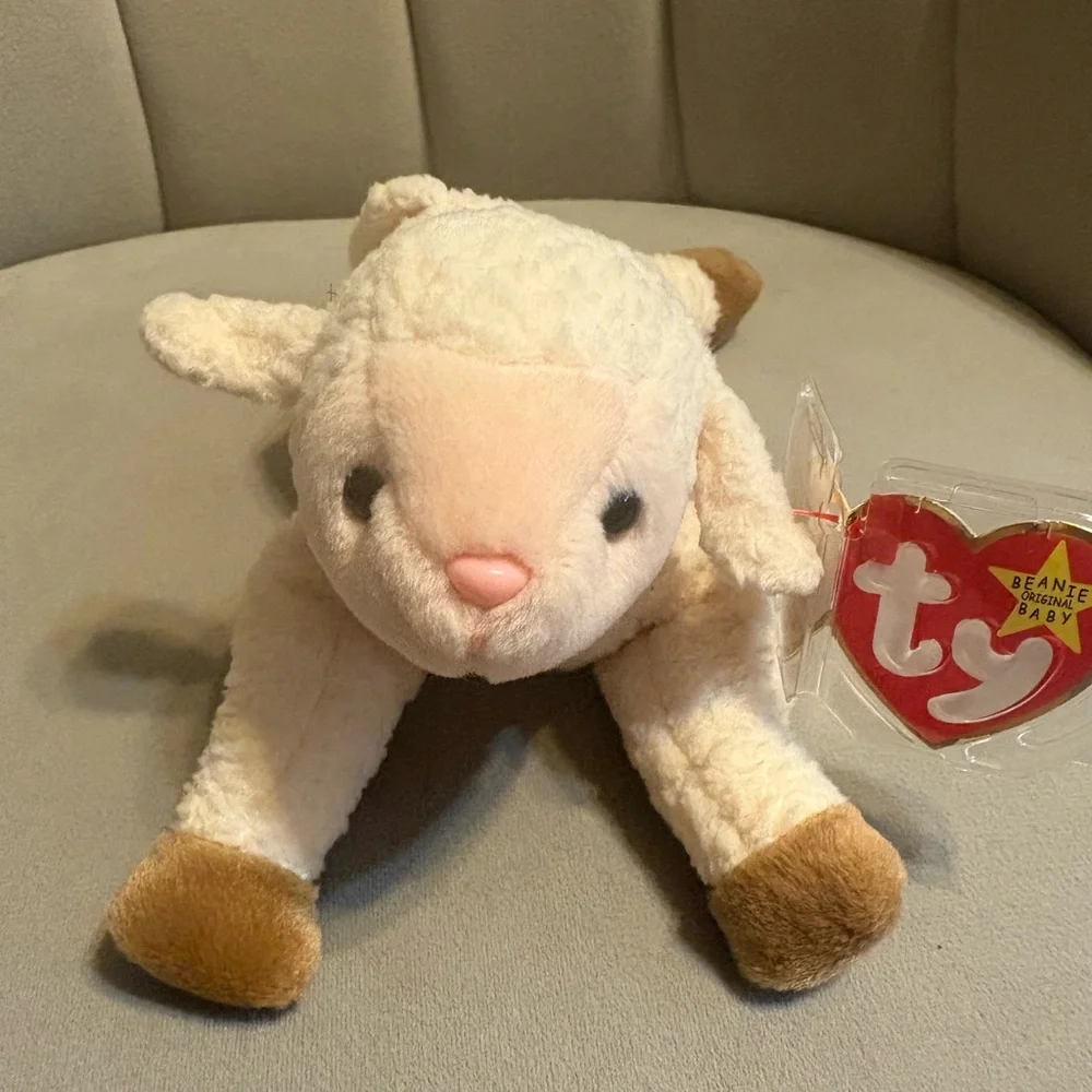 Ty Cream and Brown Lamb Plush Toy